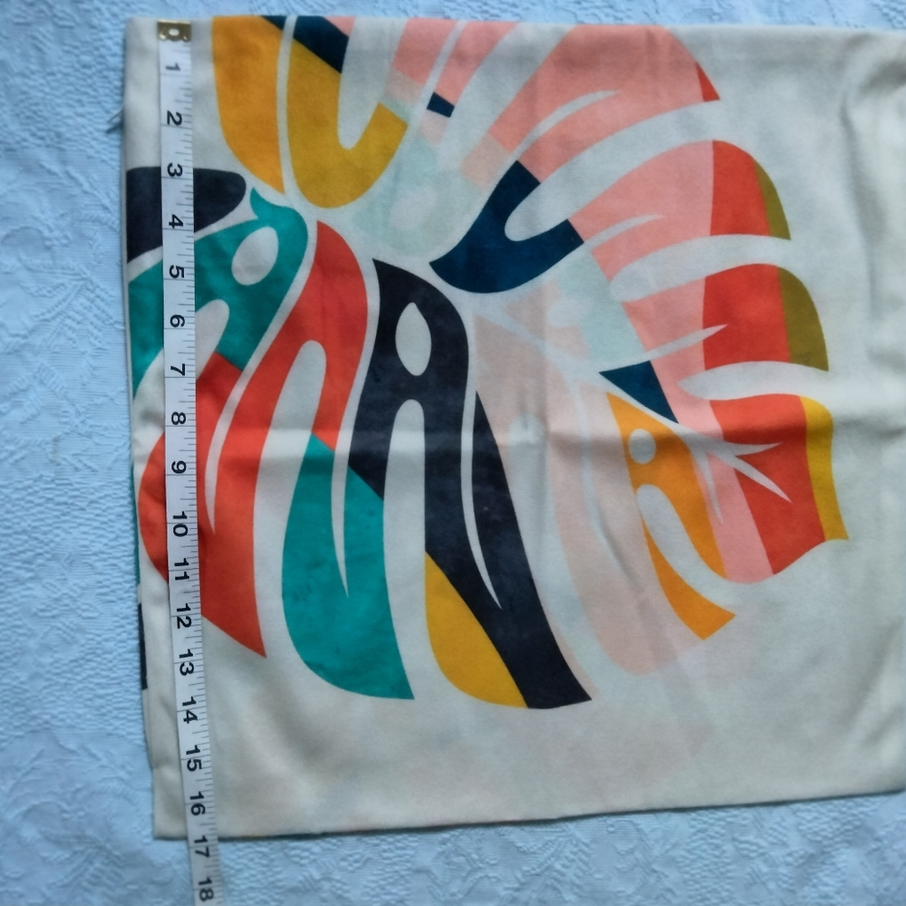 Pair Of Monstera Leaf Colorful Vibrant Mid Century Modern Square Pillow Case - Picture 7 of 7